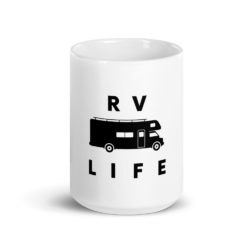 White RV Life glossy mug